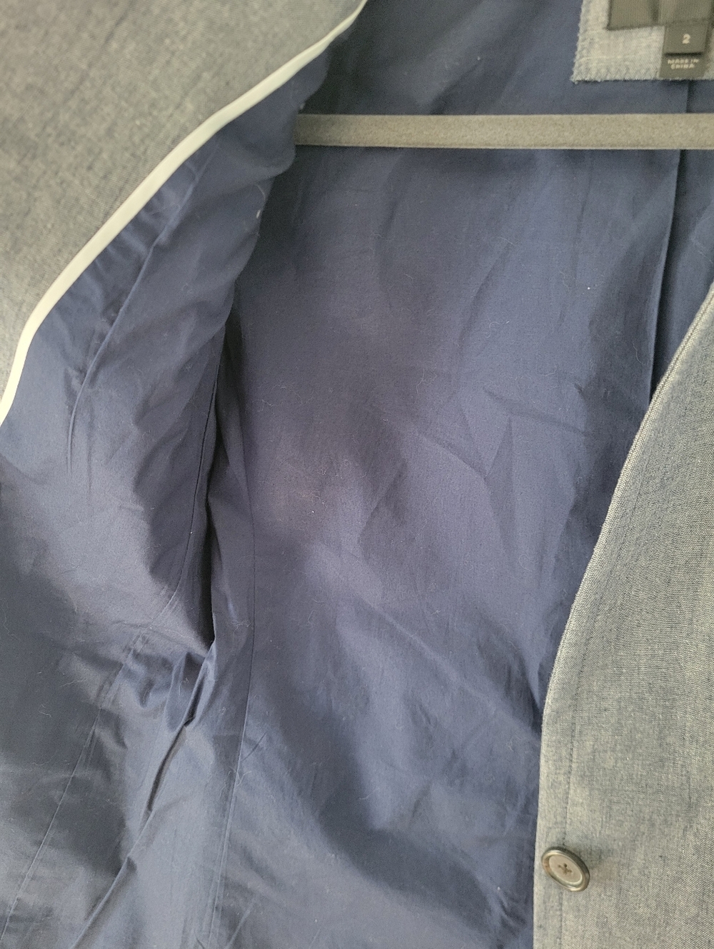 J Crew 100% Cotton Heather Blue Blazer Jacket EUC Sz 2 - Picture 8 of 12